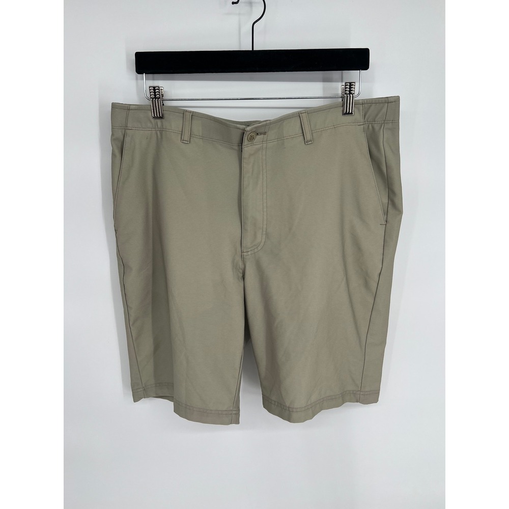 Bolle Mens Khaki Tan Micro Stripe Performance Golf Shorts‎ Size 36 Stretch